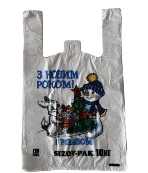 Пакет майка с рисунком "Новый год" 29Х45