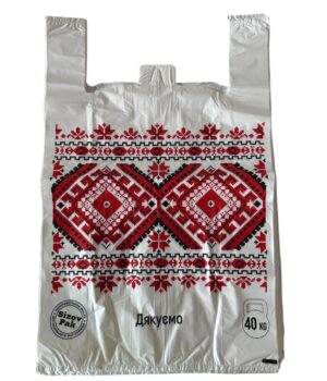 Пакет майка с рисунком "Вышиванка" 40Х60